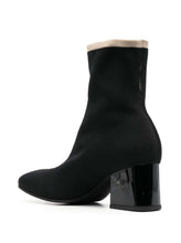 Load image into Gallery viewer, Marni Women Black Ankle Boot In Leather With Medium And Wide Heel Ecru-Colored Details
