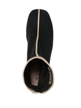 Load image into Gallery viewer, Marni Women Black Ankle Boot In Leather With Medium And Wide Heel Ecru-Colored Details
