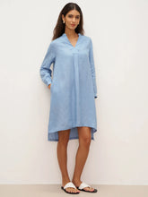 Load image into Gallery viewer, 100% Linen V-Neck Pullover Shirt Dress JADEN
