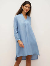 Load image into Gallery viewer, 100% Linen V-Neck Pullover Shirt Dress JADEN
