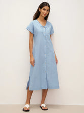 Load image into Gallery viewer, Linen Ladder Tie Simple Dress TAMARA
