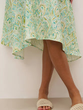 Load image into Gallery viewer, 100% Linen A-Line Ruffled Collar Tie-Neck Midi Dress LIVIA
