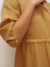 Load image into Gallery viewer, 100% Linen A-Line Drawstring Waist Midi Dress DIXIE
