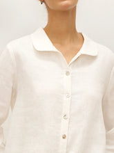 Load image into Gallery viewer, 100% Linen Peter Pan Collar 3/4 Sleeve Shirt ASTRID
