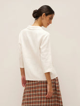 Load image into Gallery viewer, 100% Linen Peter Pan Collar 3/4 Sleeve Shirt ASTRID
