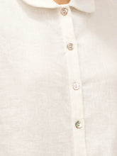 Load image into Gallery viewer, 100% Linen Peter Pan Collar 3/4 Sleeve Shirt ASTRID
