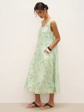 Load image into Gallery viewer, 100% Linen Floral Swing Beach Tank Dress LORRAINE
