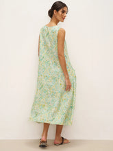 Load image into Gallery viewer, 100% Linen Floral Swing Beach Tank Dress LORRAINE
