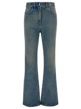Load image into Gallery viewer, Givenchy Women Light Blue Bootcut Jeans With 4G Detail In Vintage Wash Denim Woman
