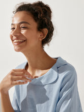 Load image into Gallery viewer, Linen Round Soft-Fold Collar Top ANAIS
