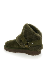 Load image into Gallery viewer, Burberry Women &#39;Snug&#39; Green Ankle Boots With Strap In Suede And Shearling Woman
