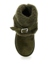 Load image into Gallery viewer, Burberry Women &#39;Snug&#39; Green Ankle Boots With Strap In Suede And Shearling Woman

