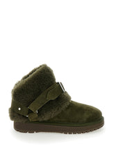 Load image into Gallery viewer, Burberry Women &#39;Snug&#39; Green Ankle Boots With Strap In Suede And Shearling Woman
