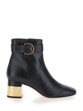 Load image into Gallery viewer, Chloé Women &#39;Alize&#39; Black Ankle Boots With C Buckle In Smooth Leather Woman
