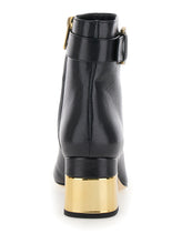 Load image into Gallery viewer, Chloé Women &#39;Alize&#39; Black Ankle Boots With C Buckle In Smooth Leather Woman
