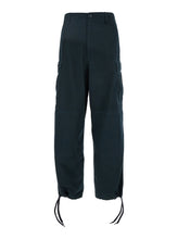 Load image into Gallery viewer, Balenciaga Men Blue Pants With Drawstring Waist And Cargo Pockets In Cotton Man
