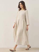 Load image into Gallery viewer, 100% Linen Bateau Neck Pleated Maxi Dress ABIGAIL
