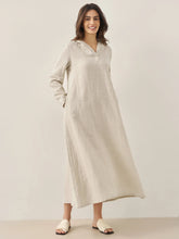 Load image into Gallery viewer, 100% Linen Hooded Pullover Maxi Dress REBECCA
