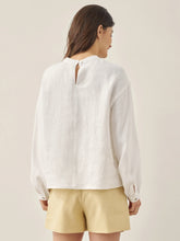 Load image into Gallery viewer, 100% Linen Mock Neck Long-Sleeve Top DEANNA
