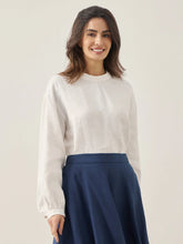 Load image into Gallery viewer, 100% Linen Mock Neck Long-Sleeve Top DEANNA
