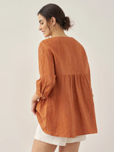 Load image into Gallery viewer, 100% Linen Round Neck Artistic Stripe Top FLORENCE
