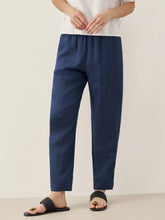 Load image into Gallery viewer, 100% Linen Straight-Leg Pants with Elastic Waist PATRICE
