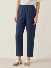 Load image into Gallery viewer, 100% Linen Straight-Leg Pants with Elastic Waist PATRICE
