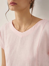 Load image into Gallery viewer, 100% Linen Natural Summer V-Neck Dress ALEXA
