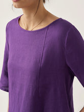 Load image into Gallery viewer, 100% Linen Collarless Mid-Length Dress SOFIA
