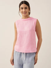 Load image into Gallery viewer, 100% Linen Draped Collar Tank Top JACQUELINE
