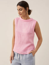 Load image into Gallery viewer, 100% Linen Draped Collar Tank Top JACQUELINE
