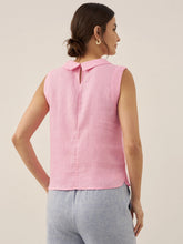 Load image into Gallery viewer, 100% Linen Draped Collar Tank Top
