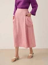 Load image into Gallery viewer, 100% Linen Elastic Waist Skirt MARINA
