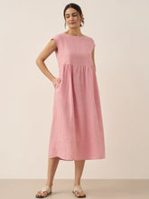 Load image into Gallery viewer, 100% Linen Cap Sleeve Washed Maxi Dress JOAN
