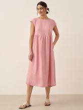 Load image into Gallery viewer, 100% Linen Cap Sleeve Washed Maxi Dress JOAN
