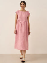 Load image into Gallery viewer, Linen Striped Cap Sleeve Washed Maxi Dress JOAN
