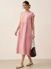 Load image into Gallery viewer, Linen Striped Cap Sleeve Washed Maxi Dress JOAN
