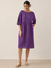 Load image into Gallery viewer, 100% Linen A-Line Midi Dress VALENCIA
