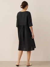 Load image into Gallery viewer, 100% Linen A-Line Midi Dress VALENCIA
