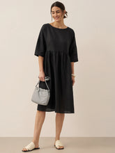 Load image into Gallery viewer, 100% Linen A-Line Midi Dress VALENCIA
