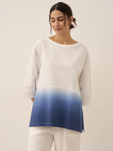 Load image into Gallery viewer, Linen White Boat Neck Oversized Top AVA
