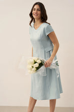 Load image into Gallery viewer, 100% Linen Natural Summer V-Neck Dress ALEXA
