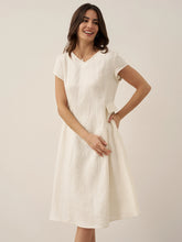 Load image into Gallery viewer, 100% Linen Natural Summer V-Neck Dress ALEXA
