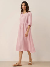 Load image into Gallery viewer, 100% Linen A-Line Drawstring Waist Midi Dress DIXIE
