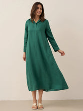 Load image into Gallery viewer, 100% Linen Hooded Pullover Maxi Dress REBECCA

