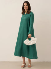 Load image into Gallery viewer, 100% Linen Hooded Pullover Maxi Dress REBECCA
