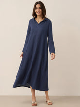 Load image into Gallery viewer, 100% Linen Hooded Pullover Maxi Dress REBECCA
