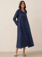 Load image into Gallery viewer, 100% Linen Hooded Pullover Maxi Dress REBECCA
