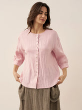 Load image into Gallery viewer, 100% Linen Button-Front Drop Shoulder Shirt EASTER
