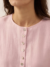 Load image into Gallery viewer, 100% Linen Button-Front Drop Shoulder Shirt EASTER
